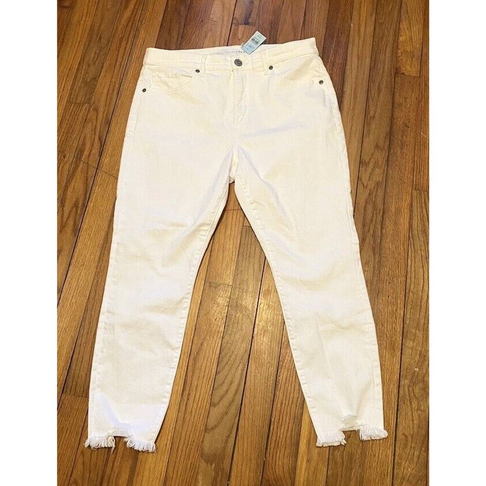 Loft "Made And Loved" White Skinny Crop Jeans Women's Size 12P/31